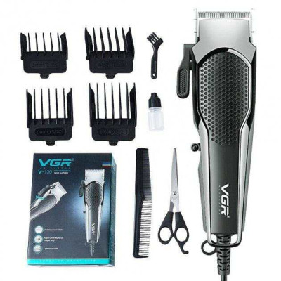 Машинка для стрижки VGR V-130 провідна професійна з насадками для окантовки триммер для волосся 