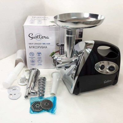 Електром'ясорубка Suntera SMG-5420B 1800 Вт, електром'ясорубка соковитискач для томатів, м'ясорубка для дому Електром'ясорубка Suntera SMG-5420B 1800 Вт, електром'ясорубка соковитискач для томатів, м'ясорубка для дому