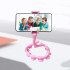 Гнучкий тримач для телефону з універсальними присосками Cute Worm Lazy Holder. Колір: рожевий 