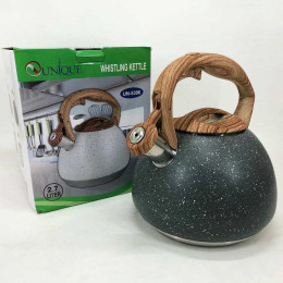 Чайник Unique зі свистком UN-5306 2,7л мармур, для газових плит, чайник нержавіюча сталь. Колір: темно-сірий Чайник Unique зі свистком UN-5306 2,7л мармур, для газових плит, чайник нержавіюча сталь. Колір: темно-сірий