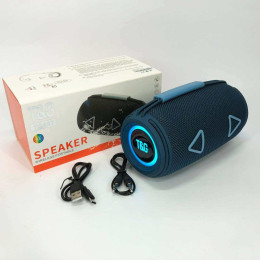 Bluetooth-колонка TG657 з RGB підсвічуванням 1500 mAh, музичні стовпчики для вулиці. Колір: синій