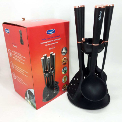 Набір кухонного приладдя MAGIO MG-1140, набір поварешок на підставці кухонний набір лопаток 