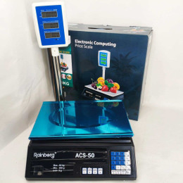 Торгові ваги зі стійкою Rainberg RB-304 для магазину до 50 кг Торгові ваги зі стійкою Rainberg RB-304 для магазину до 50 кг