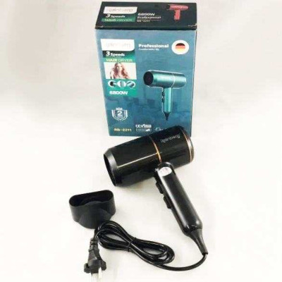 Фен стайлер Rainberg RB-2260 для волосся 3 швидкості 3 режими температури Іонізація 1500Вт Black 