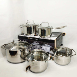 Набір посуду Edenberg EB-4074 із капсульним дном нержавіюча сталь 10 предметів Набір посуду Edenberg EB-4074 із капсульним дном нержавіюча сталь 10 предметів
