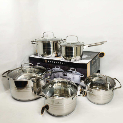 Набір посуду Edenberg EB-4074 із капсульним дном нержавіюча сталь 10 предметів Набір посуду Edenberg EB-4074 із капсульним дном нержавіюча сталь 10 предметів