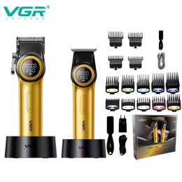 Набір VGR 2 в 1 V-001 V-977 GOLD, акумуляторна машинка для стрижки та триммер. Колір: золотий Набір VGR 2 в 1 V-001 V-977 GOLD, акумуляторна машинка для стрижки та триммер. Колір: золотий