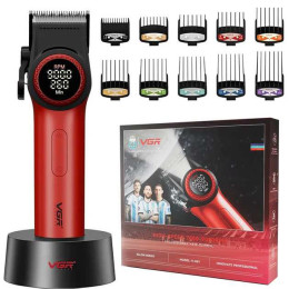 Професійна машинка для стрижки волосся VGR V-001 RED з дисплеєм 9000 об та 10 насадками (1,5-24 мм) Професійна машинка для стрижки волосся VGR V-001 RED з дисплеєм 9000 об та 10 насадками (1,5-24 мм)
