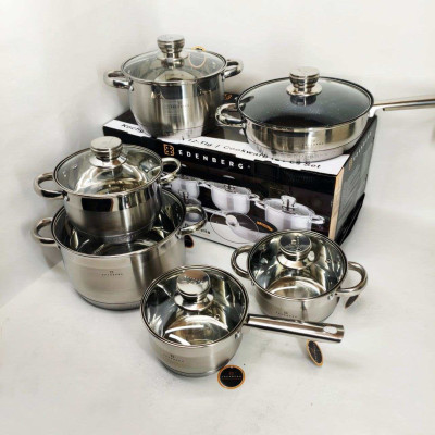 Набір посуду Edenberg EB-2001 з індукційним дном із нержавіючої сталі 12 предметів 