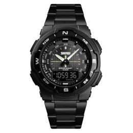 Годинник наручний чоловічий SKMEI 1370BKBK, годинник для військовослужбовців, фірмовий спортивний годинник