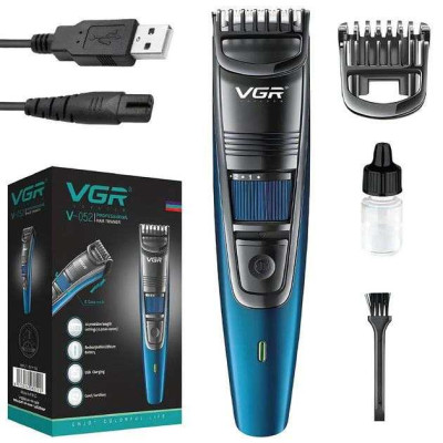 Універсальна акумуляторна машинка VGR V-053B для стрижки волосся, бороди, вусів та тіла, зарядка від USB 