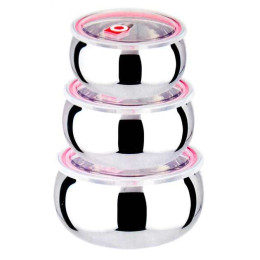 Набір із 3 сталевих судочків UNIQUE UN-1516 нержавіюча сталь