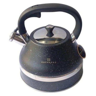 Чайник зі свистком Edenberg EB-8856 з мармуровим покриттям та турбо індукційним капсульним дном 3л Black 