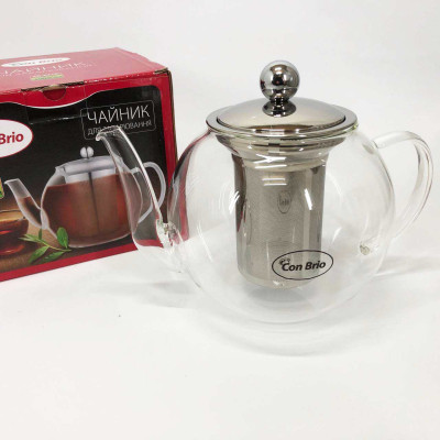 Заварювальний чайник Con Brio 1 л CB-6310, Чайник самовар скляний, Ексклюзивні чайники для заварювання. 