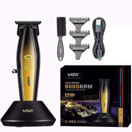 Машинка для стрижки волосся з потужним мотором XPRO VGR V-992 GOLD з насадками 1-2-3 мм