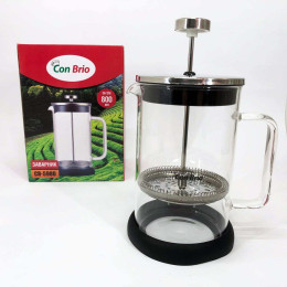 Френч-прес Con Brio CB-5980 800 мл, Чайник для заварювання трав, Заварник прозорий