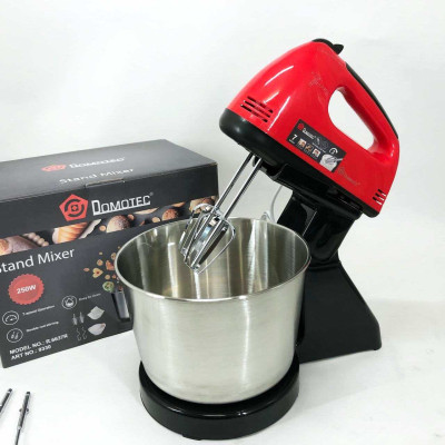 Міксер ручний з чашею Domotec R6637R 2 літри 250 W, Міксер стаціонарний з чашею з нержавіючої сталі Міксер ручний з чашею Domotec R6637R 2 літри 250 W, Міксер стаціонарний з чашею з нержавіючої сталі