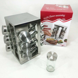 Набір ємностей для спецій на основі UNIQUE 12 в 1 Квадрат Органайзер для приправ, Стійка для спецій Набір ємностей для спецій на основі UNIQUE 12 в 1 Квадрат Органайзер для приправ, Стійка для спецій