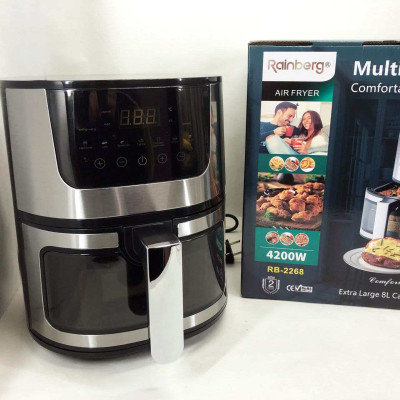 Аерогриль Rainberg RB-2268 4200 Вт аерофритюрниця безолійна без олії з регулюванням температури 8 л 