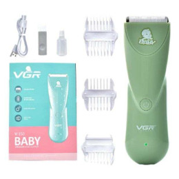 Дуже тиха бездротова машинка для стрижки волосся дітей VGR V-150 з насадками. Колір: зелений Дуже тиха бездротова машинка для стрижки волосся дітей VGR V-150 з насадками. Колір: зелений