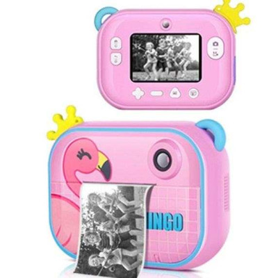 Дитячий фотоапарат миттєвого друку YT008 PINK FLAMINGO з підтримкою microSD Дитячий фотоапарат миттєвого друку YT008 PINK FLAMINGO з підтримкою microSD