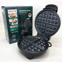 Вафельниця електрична кругла Rainberg RB-2254 компактна побутова електровафельниця для товстих вафель Вафельниця електрична кругла Rainberg RB-2254 компактна побутова електровафельниця для товстих вафель