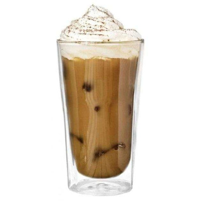 Набір склянок із подвійним дном Con Brio CB-8735-2 350 мл 2 шт, прозорі чашки з подвійними стінками 