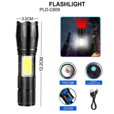 Ліхтарик кишеньковий PLD C609-T6+COB, Надпотужний ліхтарик, Яскравий ліхтарик, Якісний ліхтарик Ліхтарик кишеньковий PLD C609-T6+COB, Надпотужний ліхтарик, Яскравий ліхтарик, Якісний ліхтарик
