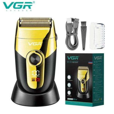 Професійна електробритва VGR V-383 Finale Shaver з підставкою, чоловіча машинка для гоління 