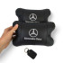 Набір Мерседес 2шт, натуральна шкіра, подушки на підголівник для авто з логотипом Mercedes-Benz 