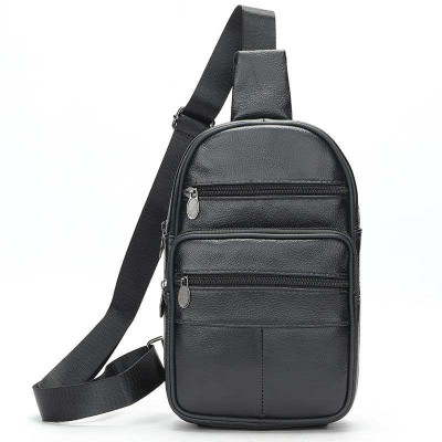 Чоловічий шкіряний слінг через плече з натуральної італійської шкіри – середній розмір, багато кишень Чоловічий шкіряний слінг через плече з натуральної італійської шкіри – середній розмір, багато кишень