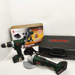 Набір шуруповерт болгарка 7000 об/хв, Boxer SR-016 набір акумуляторного інструменту Набір шуруповерт болгарка 7000 об/хв, Boxer SR-016 набір акумуляторного інструменту