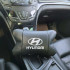 Набір подушок для авто Hyundai 2шт, натуральна шкіра, чорний колір, комфортні підголовники в автомобіль 