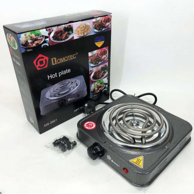 Електроплита спіральна настільна плита Domotec MS-5801 1000 Вт, Переносна компактна електроплита 