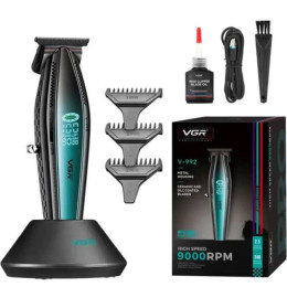 Машинка для стрижки волосся з потужним мотором XPRO VGR V-992 GREEN з насадками 1-2-3 мм