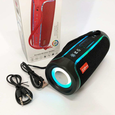 Портативна колонка Bluetooth з LED підсвічуванням TG288, акумуляторна колонка для музики. Колір: чорний 