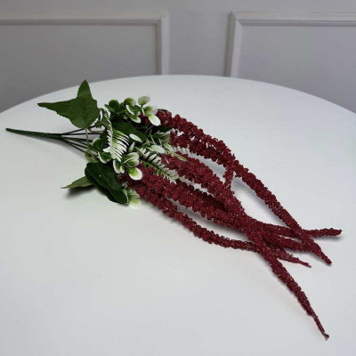 Гілка амаранту штучна 5шт/уп. Колір: червоний 