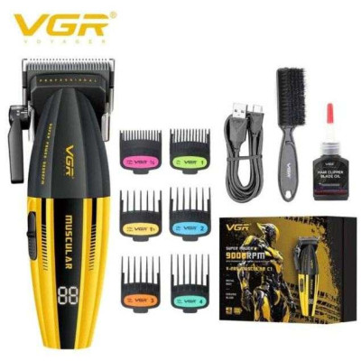 Професійна стрижкова машинка VGR V-285 акумуляторна з насадками 