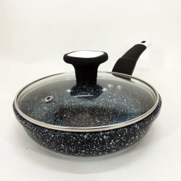 Сковорода UNIQUE UN-5112 18 см з кришкою та гранітним антипригарним покриттям Сковорода UNIQUE UN-5112 18 см з кришкою та гранітним антипригарним покриттям