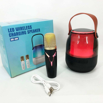 Портативна колонка XM-A68 з RGB підсвічуванням та мікрофоном, Bluetooth мікрофон для караоке 