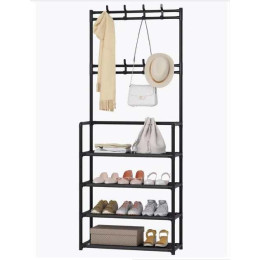 Вішалка підлогова стійка в передпокій додаткова металева полиця під взуття 150х60х28см