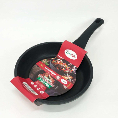 Сковорода 20 см Con Brio CB-2025 антипригарне покриття Titan Plus лита, сковорода якісна на плиту Сковорода 20 см Con Brio CB-2025 антипригарне покриття Titan Plus лита, сковорода якісна на плиту