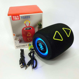 Портативна колонка TG655 5W з RGB підсвічуванням та ремінцем, Bluetooth колонка для вулиці. Колір: чорний Портативна колонка TG655 5W з RGB підсвічуванням та ремінцем, Bluetooth колонка для вулиці. Колір: чорний