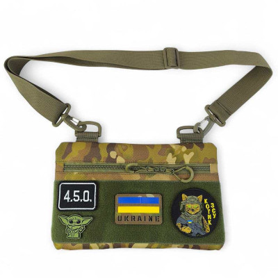 Молодіжна тактична сумка для патчів на плече з 4 кишенями multicam 