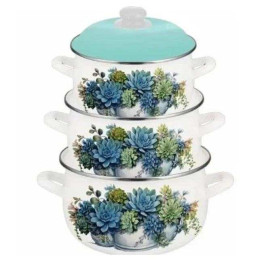 Набір із трьох емальованих каструль Edenberg EB-1886