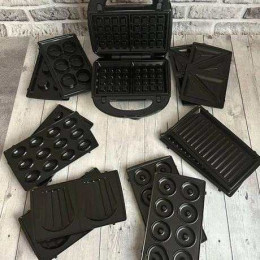 Бутербродниця 7в1 Edenberg EB-64396 1000Вт з насадками для приготування вафель пончиків горішків печива