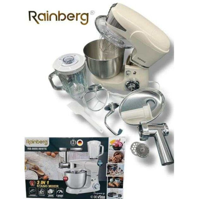 Універсальний кухонний комбайн Rainberg RB-8088 6л з м'ясорубкою, блендером 3600Вт White 