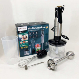 Блендер 5в1 Rainberg RB-2307 багатофункціональний занурювальний та стаціонарний Black