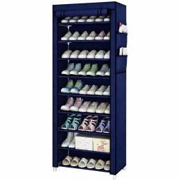 Шафа тканинна з полицями для одягу та взуття (58x30x158 см) Blue Шафа тканинна з полицями для одягу та взуття (58x30x158 см) Blue