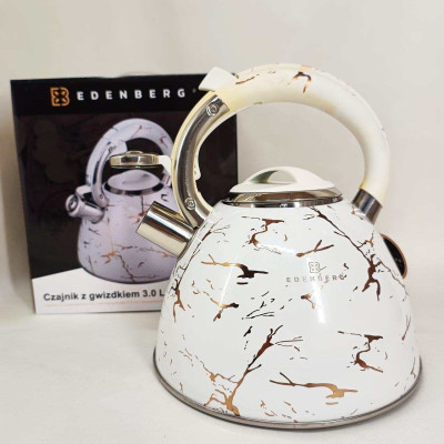 Чайник зі свистком Edenberg EB-8864 з турбо індукційним дном 3л White 